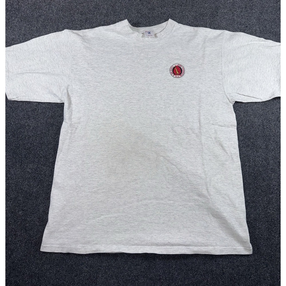 Vintage Roe Bartle‎ Scout Reservation BSA T-Shirt XL Gray Delta Pro Weight USA